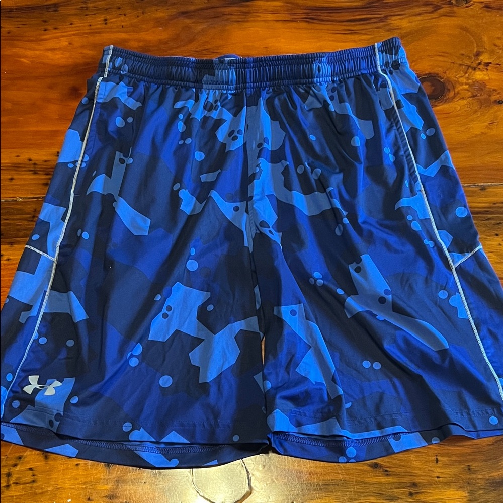 Under Armour Navy and Light Blue Camouflage Shorts